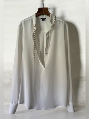 Marciano White Blouse with Gold Details